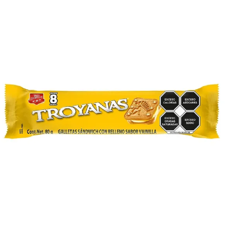 Galletas Dulces Sandwich Troyanas de Vainilla 80g Galletas Dulces Sandwich Troyanas de Vainilla 80g
