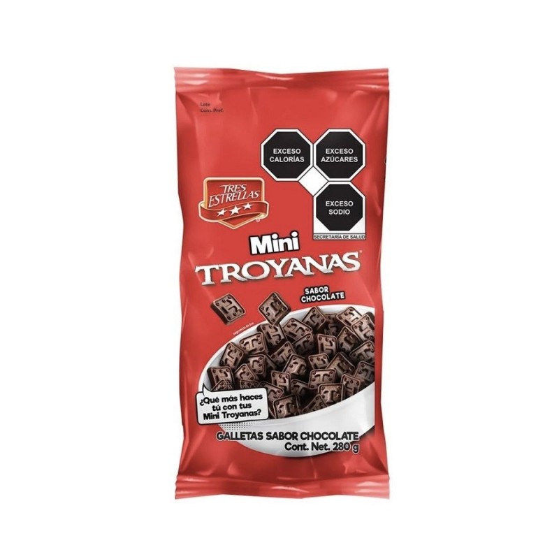 GALLETA DULCE SANDWICH  MINI TROYANAS DE CHOCOLATE 280g