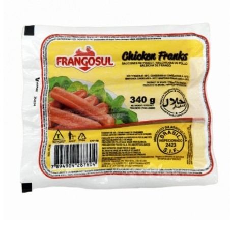 Salchichas de Pollo FRANGOSUL 340g Caja 28 x 10u