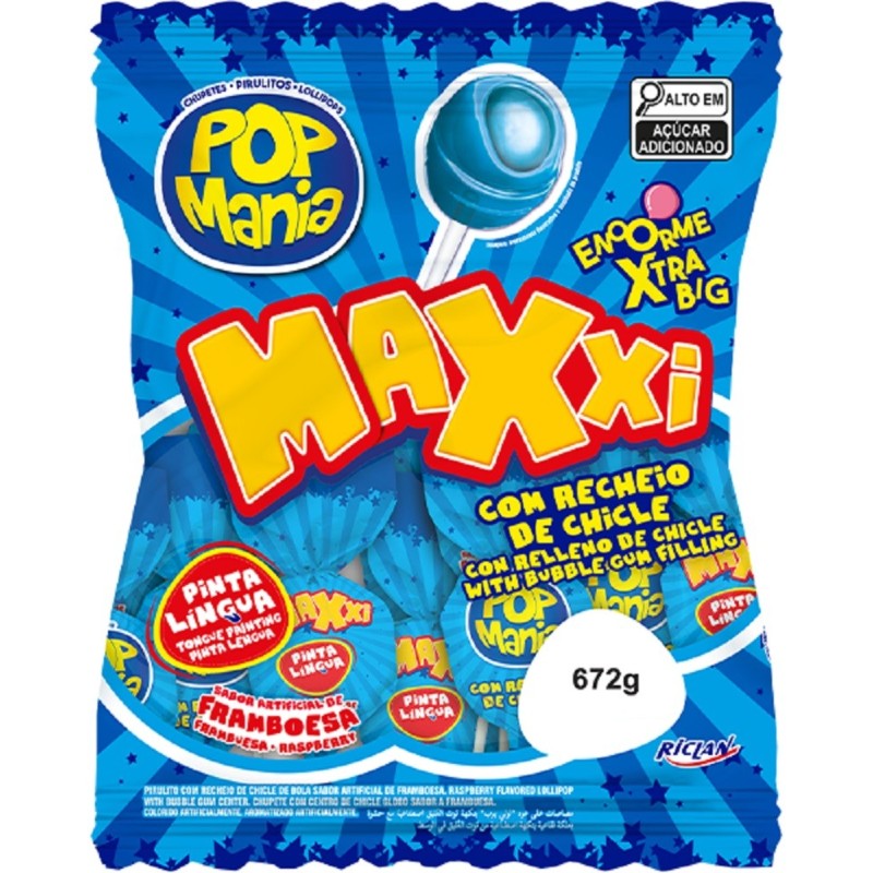 Pop Mania Maxxi Raspberry Pacifier 24 x 12 Bags 28g