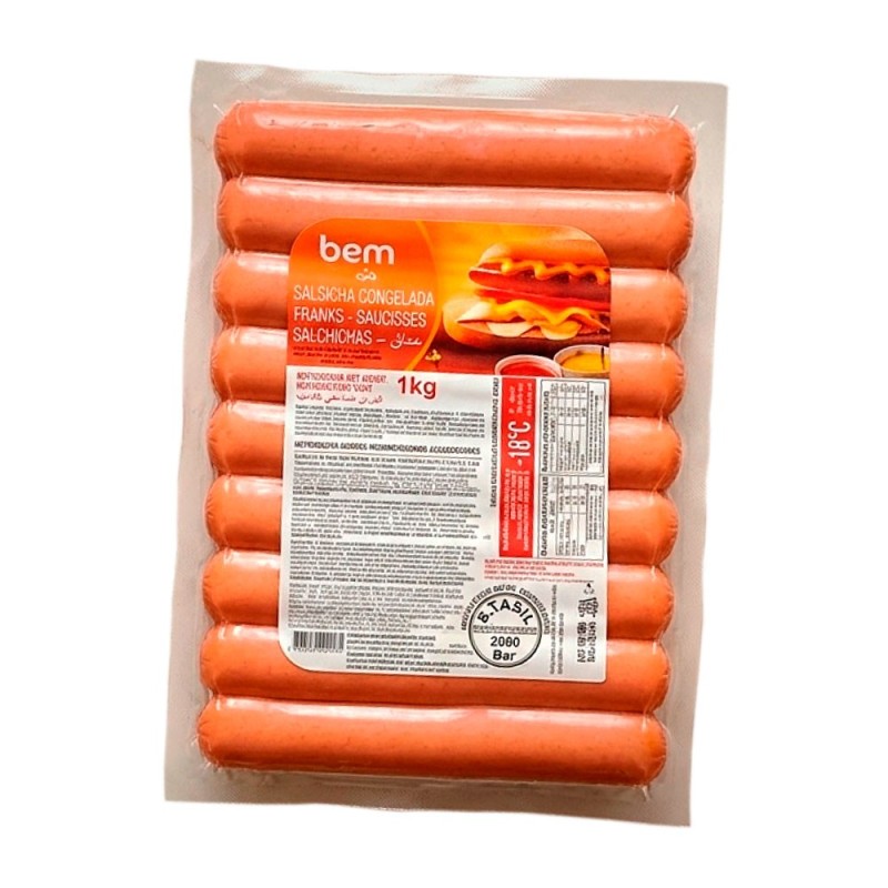 Chicken/Pork Sausages (Franks) Bem 12 pcs x 1 kg C/24 Chicken/Pork Sausages (Franks) Bem 12 pcs x 1 kg C/24