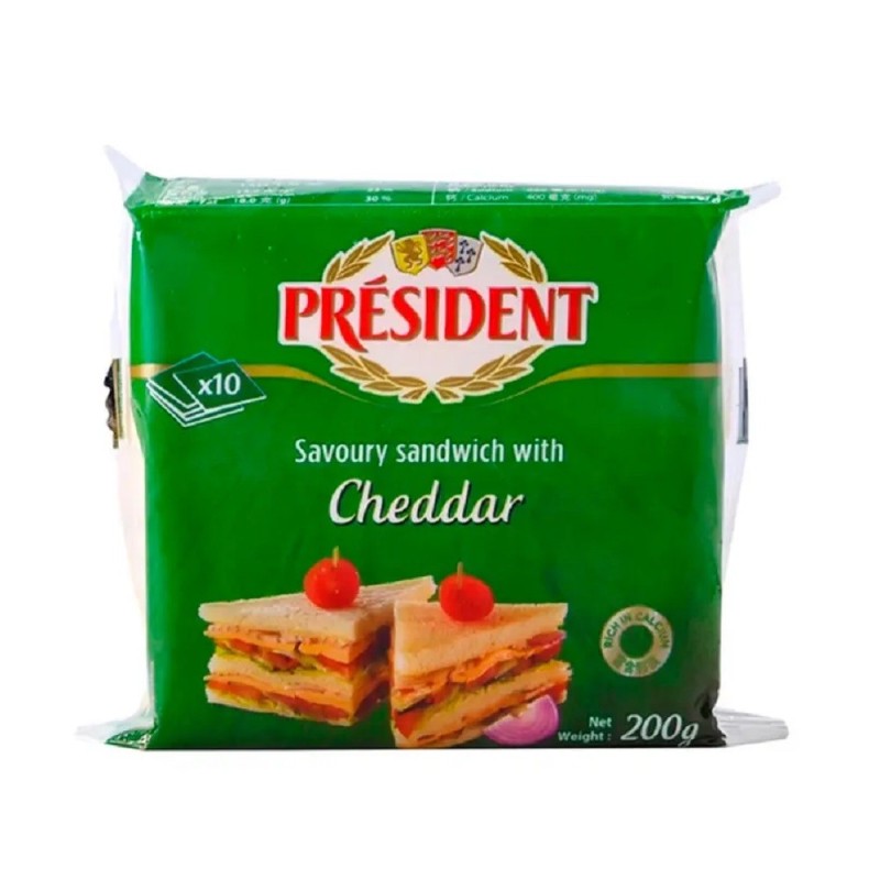 President processed cheese 10 slices 200g President processed cheese 10 slices 200g